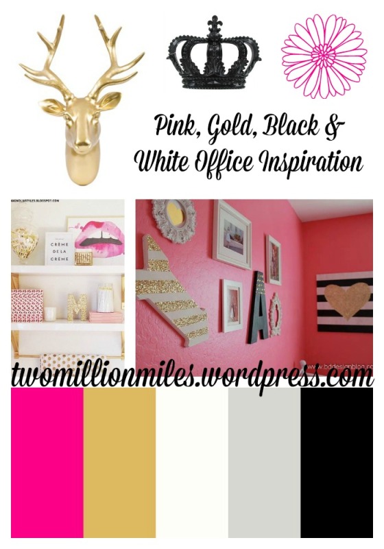 Pink, Gold, Black Office
